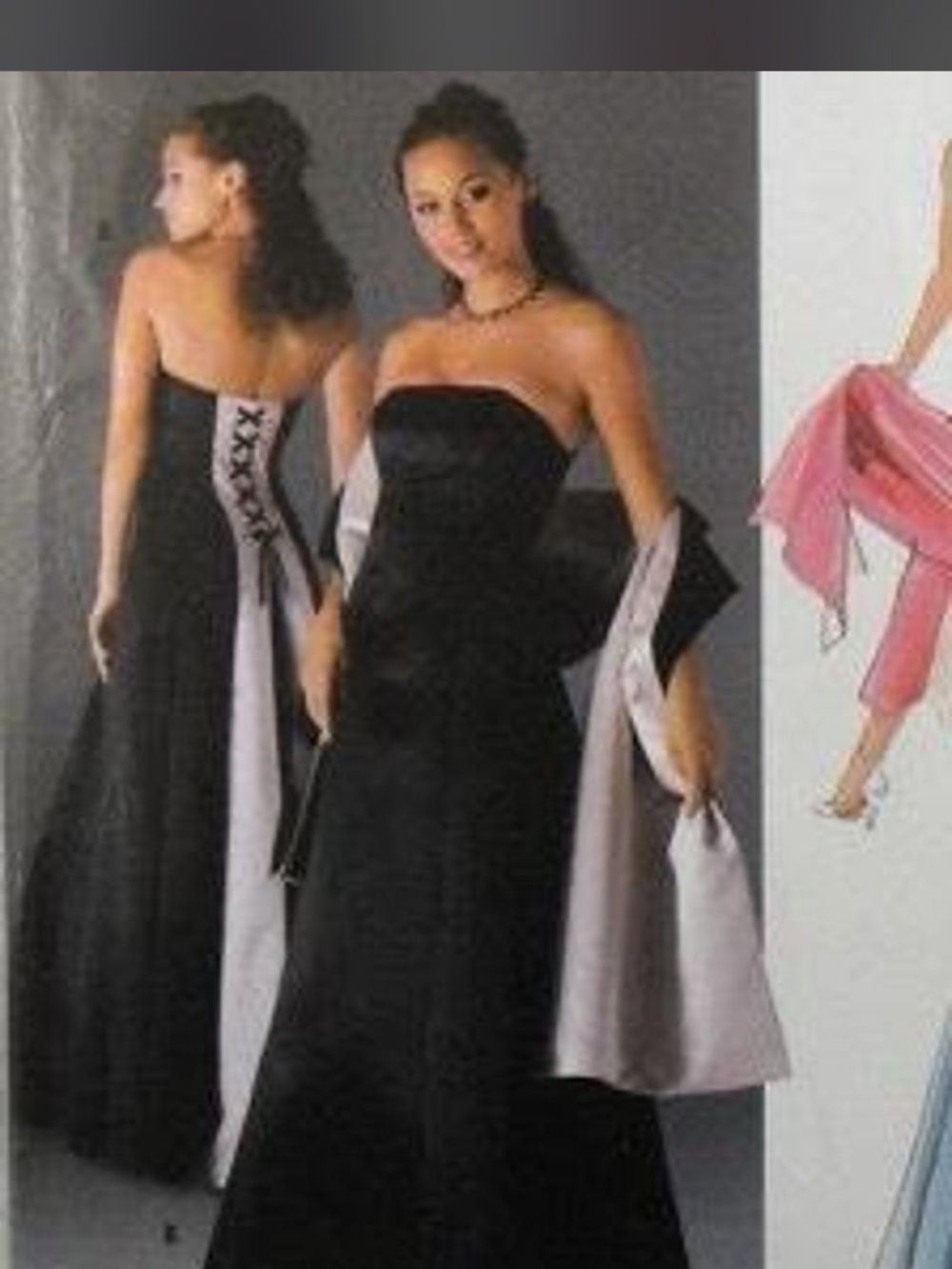 Black and Pink Lace-Up Dress
